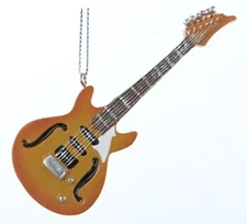KURT S. ADLER 60's RETRO HOLLOW BODY ELECTRIC GUITAR MUSICAL INSTRUMENT ORNAMENT