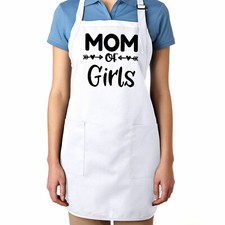 Mom Of Girls Girl Mom Gift Mommy Mother's Day Apron Kitchen Cooking BBQ