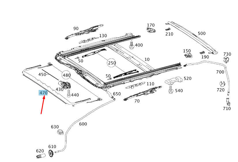 MERCEDESBENZ E W212 Sliding Roof Wind Deflector A2187800044 NEW