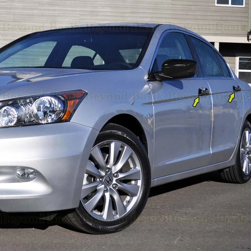 Honda Accord 2008 2009 2010 2011 2012 sedán de 4 puertas negro brillante manija de puerta cubiertas Foto 3 de 4