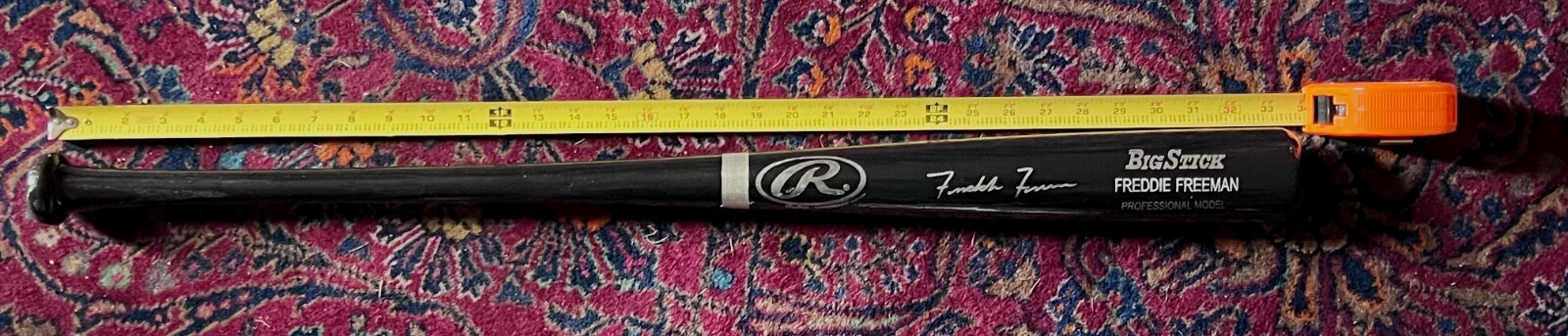 Freddie Freeman Autographed Signed Atlanta Braves Rawlings blk bat, PSA/DNA, RookieGraph, early 
