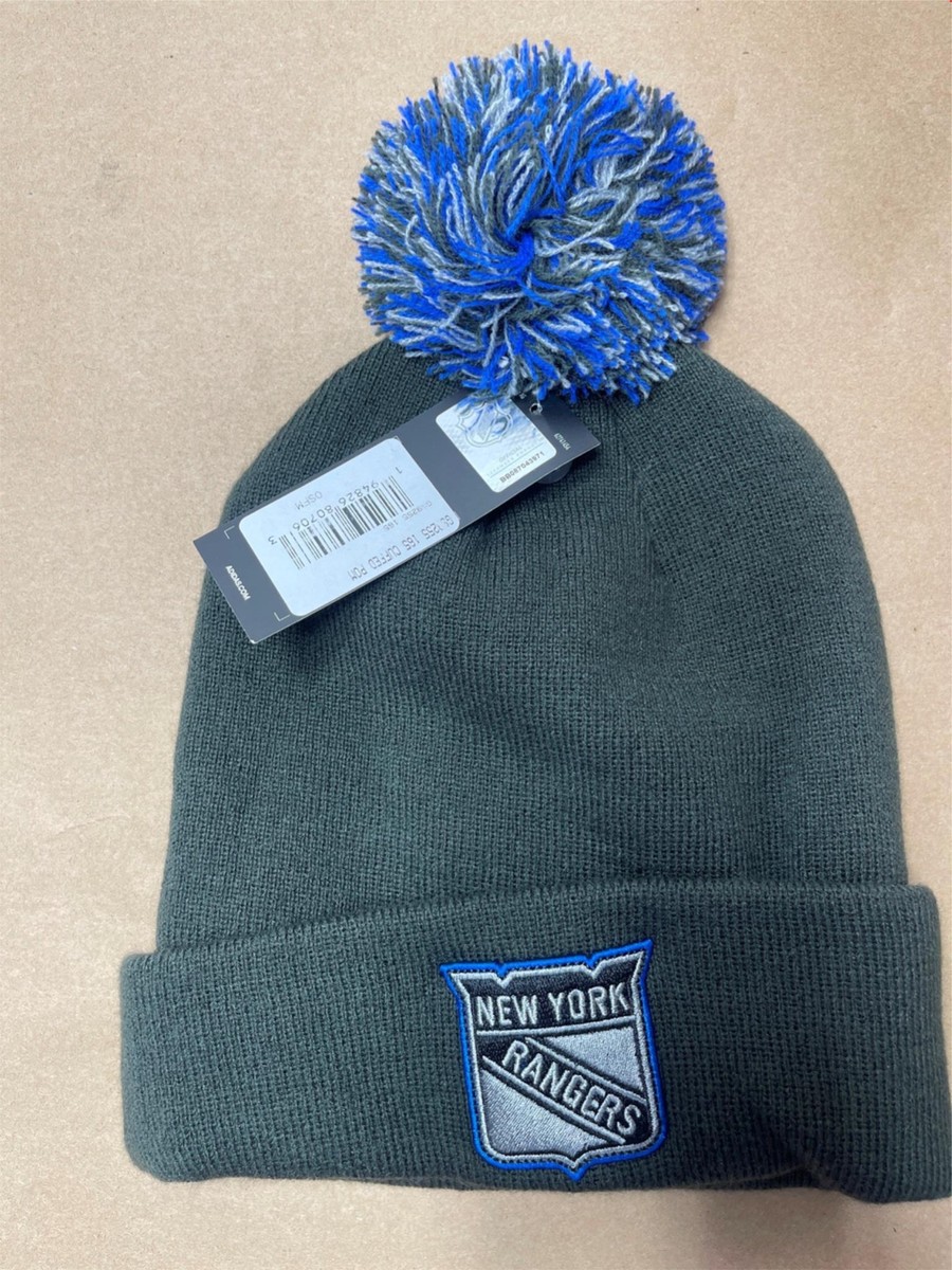 ADIDAS NHL NY Rangers Locker Room Cuffed Knit Hat Beanie w/ Black