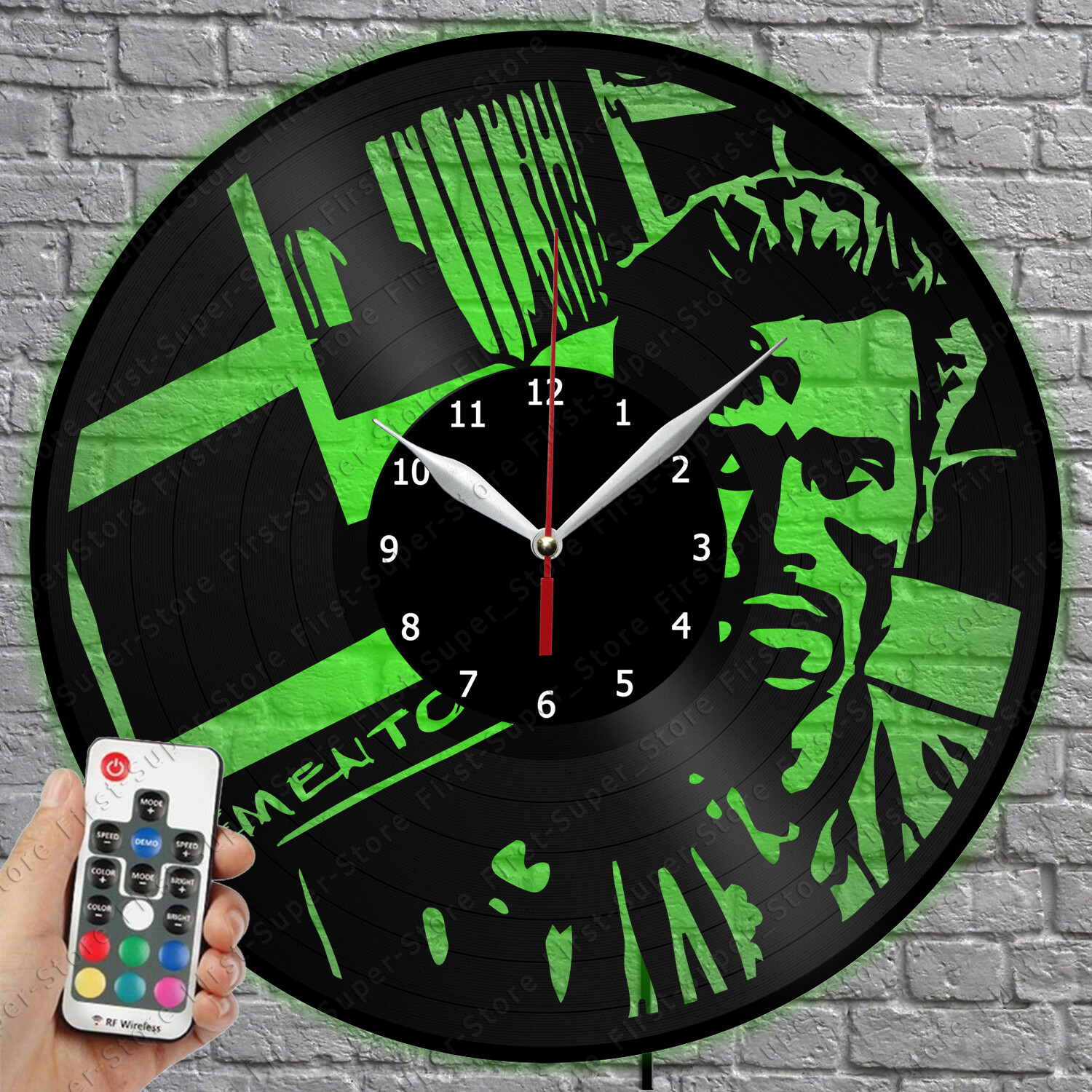 LED Vinyl Record Wall Clock with LED Light Display 4694-image