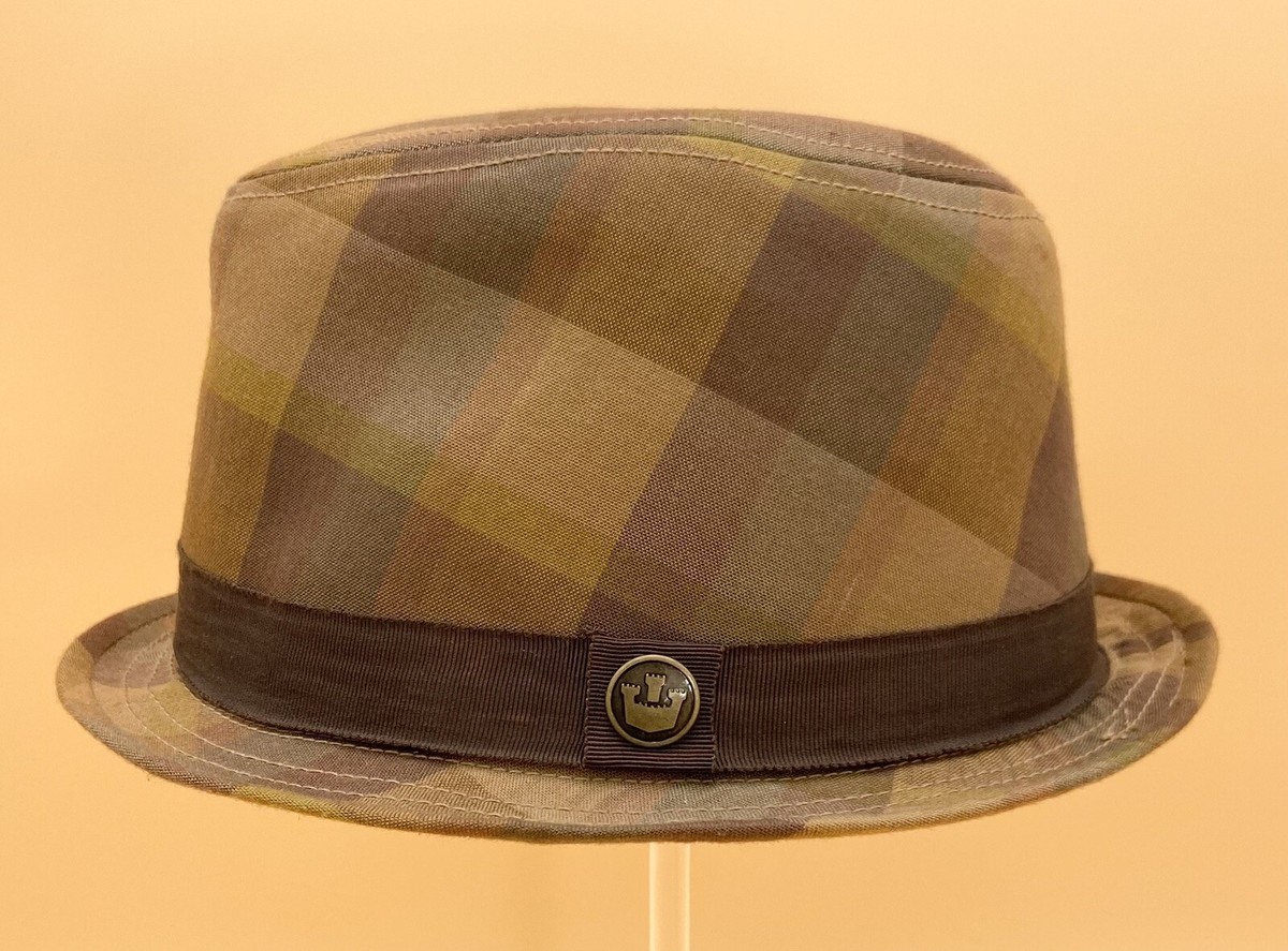 Authentic Goorin Bros Plaid Browns/Tans Fedora S/M Good 