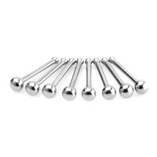 PAIR 18G 20G STEEL 2MM BALL NOSE STUD BONES DIMPLE PIN RING NOSTRIL PIERCING
