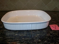 CORNING WARE FRENCH WHITE LASAGNA PAN F21B OPEN ROASTER LARGE CASSEROLE DISH #V