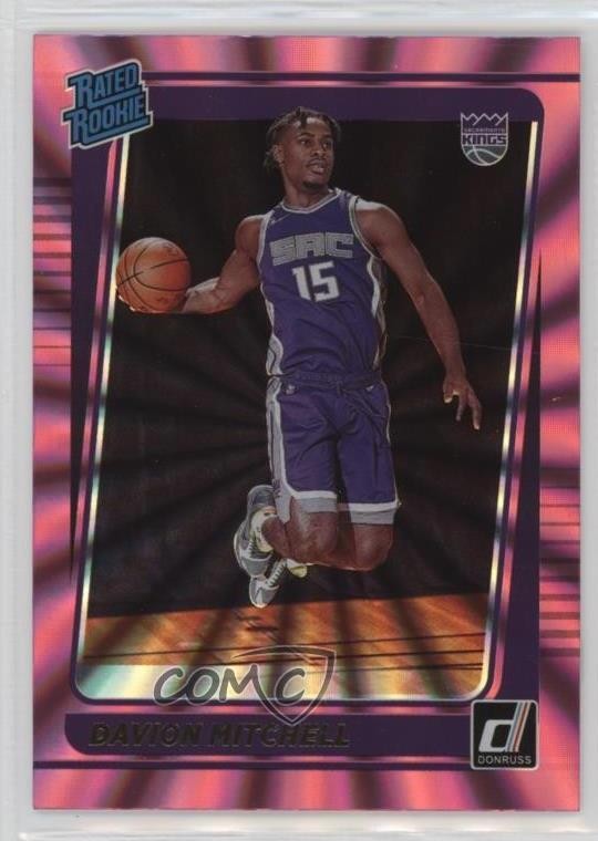2021-22 Panini Donruss Rated Holo Pink Laser Davion Mitchell #205 Rookie RC 0md