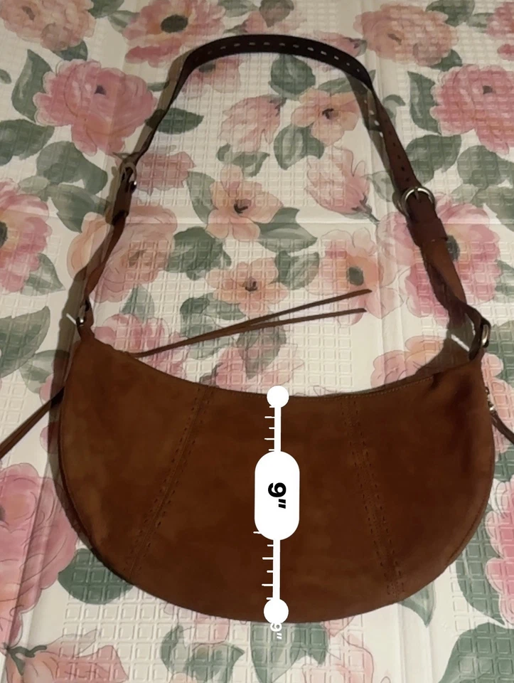 HOBO INTERNATIONAL Orion Suede / Leather Crossbody Tobacco NWOT - Image 4 of 4