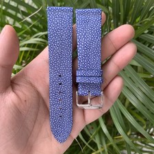 21mm/18mm Blue Quick Release Stingray Watch Strap