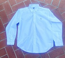 Boys Ralph Lauren Classic White Button-down, Long-sl. SHIRT Size 12