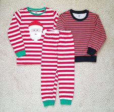 GAP Christmas Size S Boy Kid Santa Pajama Tee Pant Long Sleeve Sweatshirt Used