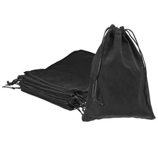 Velvet Drawstring Bags 6.69x9.06 Inch Gift Bags Jewelry Pouches Black 50Pcs