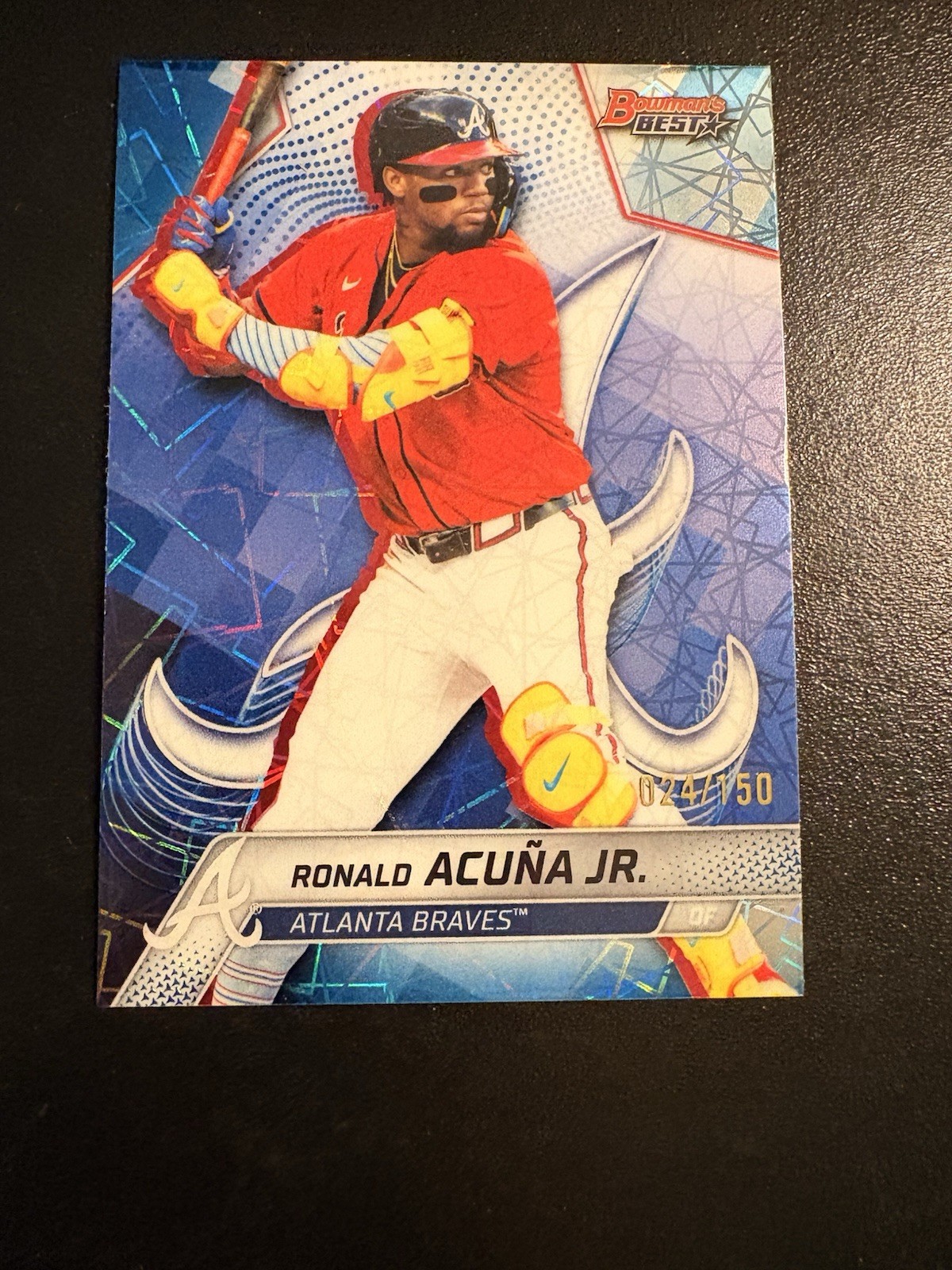 2025 Bowmans Best Ronald Acuna Jr Blue Lazer Refractor /150 SP Braves