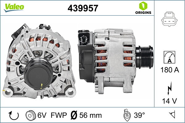 Valeo Lichtmaschine Generator 180A 14V FüR Ford Mondeo V Turnier 439957-image