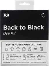 Rit Back to Black Dye Kit Restore Faded Clothes to Jet Black Non Toxic Dye