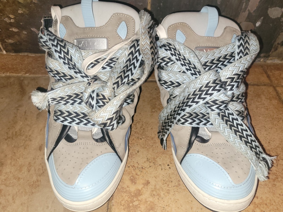 靴 lanvins size 28cm grey white Lanvin Curb Sneakers Light Grey & Blue Size 46 *NO BOX* | eBay
