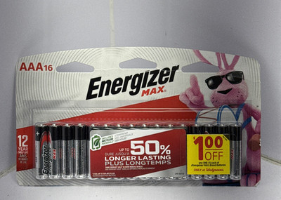 Energizer Max AAA Batteries 16 Count Expires 12-2026