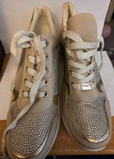 New Look Gold Sparkly Trainers Size 8