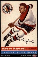 1954 Topps #24 Metro Prystai Blackhawks 4 - VG/EX