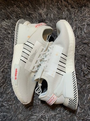 adidas Originals NMD R1 V2  JD Exclusive  White/Black/Red HQ6629 Men's Size 12