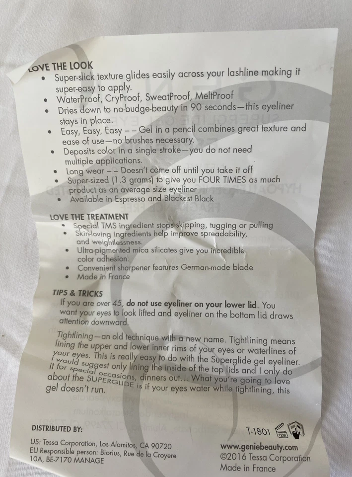 GENIE Beauty Superglide Gel Eyeliner in Espresso ~ New With Sharpener 0.04oz - Image 4 of 4