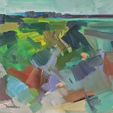 Jose Trujillo Art PRINT 16x16 Collectible Artist Painting Landscape Colorful