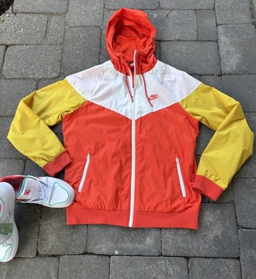 Nike Unisex M Mid-Length Nylon Colorblock Windbreaker Jacket Full Zip Hooded