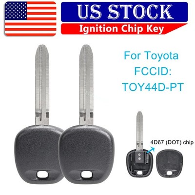 2 Replacement For Toyota Uncut 4D-67 DOT Transponder Chip Ignition Key TOY44