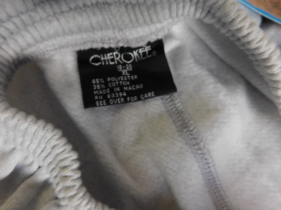 Pantalones deportivos Cherokee para niños XL 18/20 grises con cordón cremallera a presión cintura NUEVO Foto 3 de 4