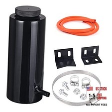 Coolant Overflow Tank, Radiator Overflow Bottle 800ml Aluminum Universal Black