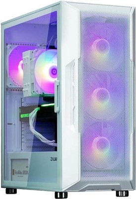 WHITE Zalman i3 NEO ATX Mid Tower Gaming PC Case - 4 x 120mm Fixed RGB Fans