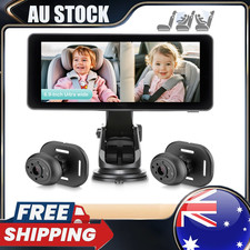 Baby Car Camera Monitor for 2 Kids Pets HD 1080P Dual Rear Lens 6.9'' Screen USB