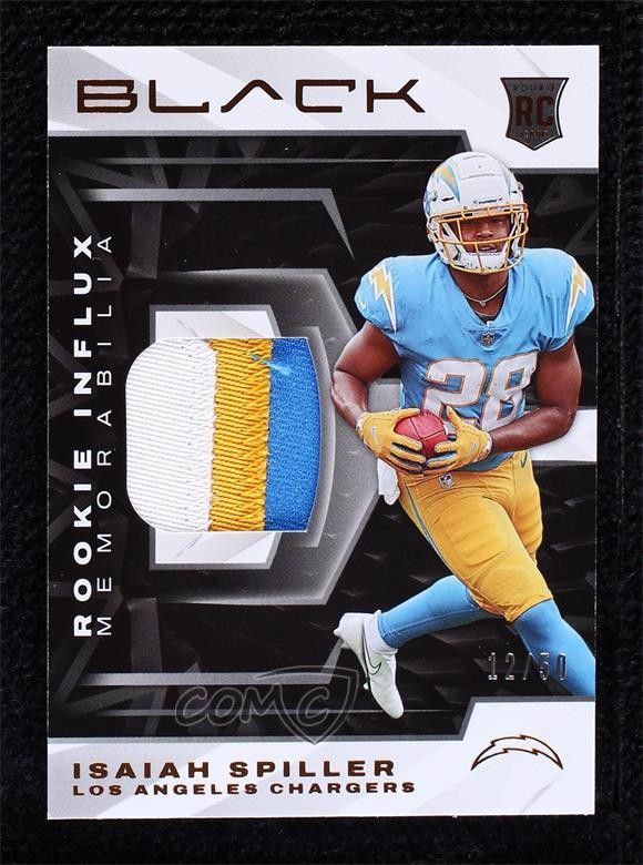 2022 Panini Black Rookie Influx Materials Copper 12/50 Isaiah Spiller RC w6z