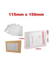 50 x Clear Document Pouch (115 x 150mm) Self-adhesive backing