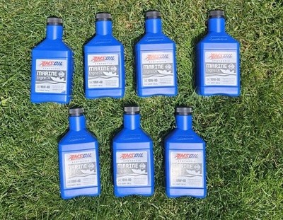 7 QUARTS - AMSOIL SAE 10W-40 100% Synthetic Marine Engine Oil -  7 QUARTS