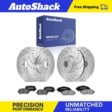 Front Rear Drilled Slotted Brake Rotors Ceramic Pads for Honda Pilot 3.5L