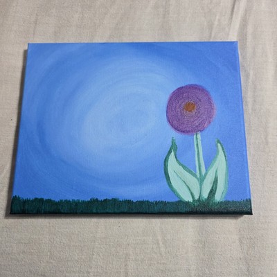 Hand Paint  Flower from A Wine And Paint Class That My Daughter  Attended 