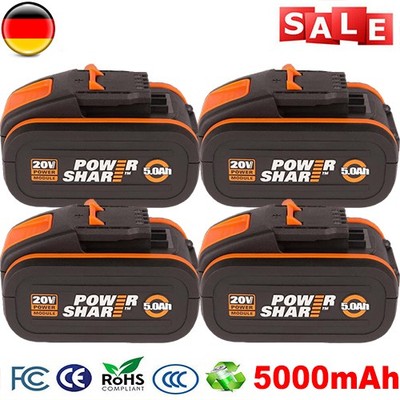 5000mAh 20V MAX 5,0Ah Akku Für Worx Original Ersatzakku WA3553 WA3556 WA3551 NEU