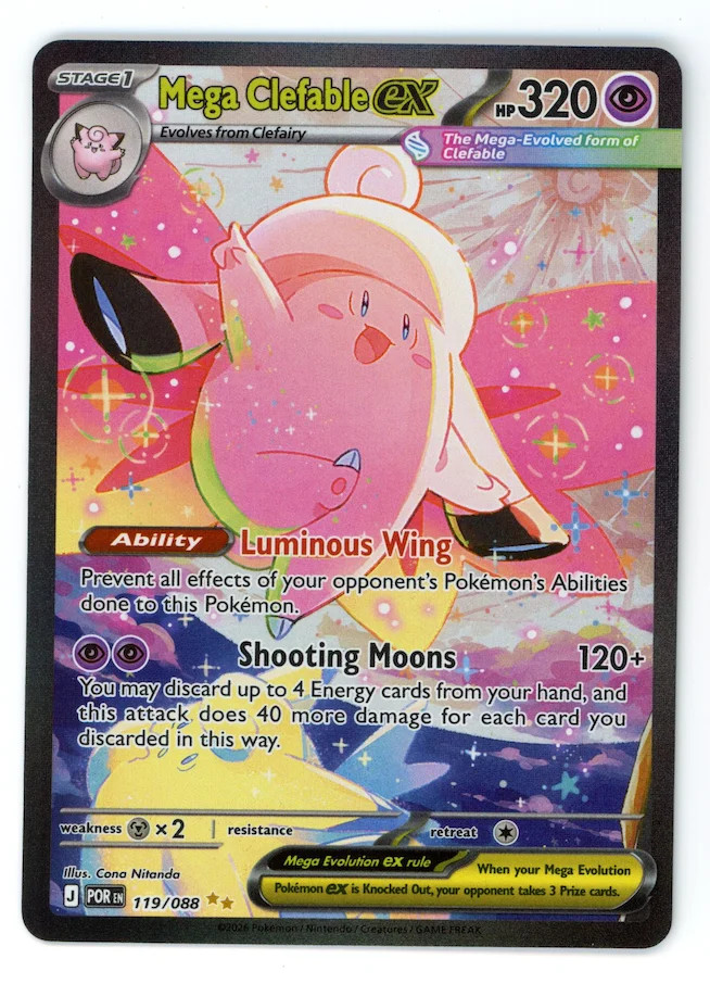 MEGA CLEFABLE EX 2026 Pokemon Perfect Order Special Illustration Rare #119/088