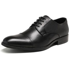 New Bruno Marc Mens Size 9 Black Lace Up Faux Leather Oxford Dress Shoes