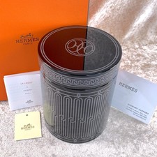 Hermes H Deco Teedose schwarz Lack Beh&auml;lter Metall innen mit Etui