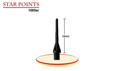 Dart Harrows Star Points Spitzen Softdart 2ba Lang 24mm Schwarz - Stück wählbar-