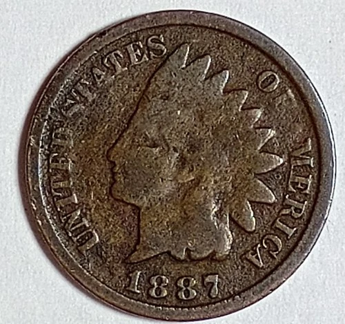 Indian Head Penny Lot of "1" VERY NICE 1887 GOOD OR BETTER°$ FREE SHIPPING $#665
