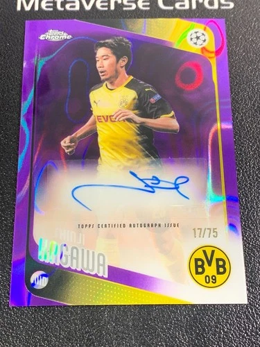 2025-26 Topps Chrome UCC Shinji Kagawa Purple Lava Refractor Legends Auto 17/75