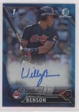 2016 Bowman Draft Chrome Pick Blue Refractor 98/150 Will Benson #CDA-WB Auto nd3