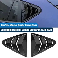 For Subaru Crosstrek 2024-2025 Glossy Black Rear Side Window Quarter Louver Trim