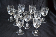 9 verres à vin cristal saint louis massenet cotes venitiennes