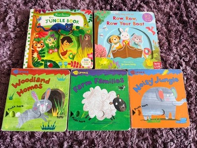Bundle 5 Interactive Board Books - Nosy Crow Row Your Boat Jungle Book & More