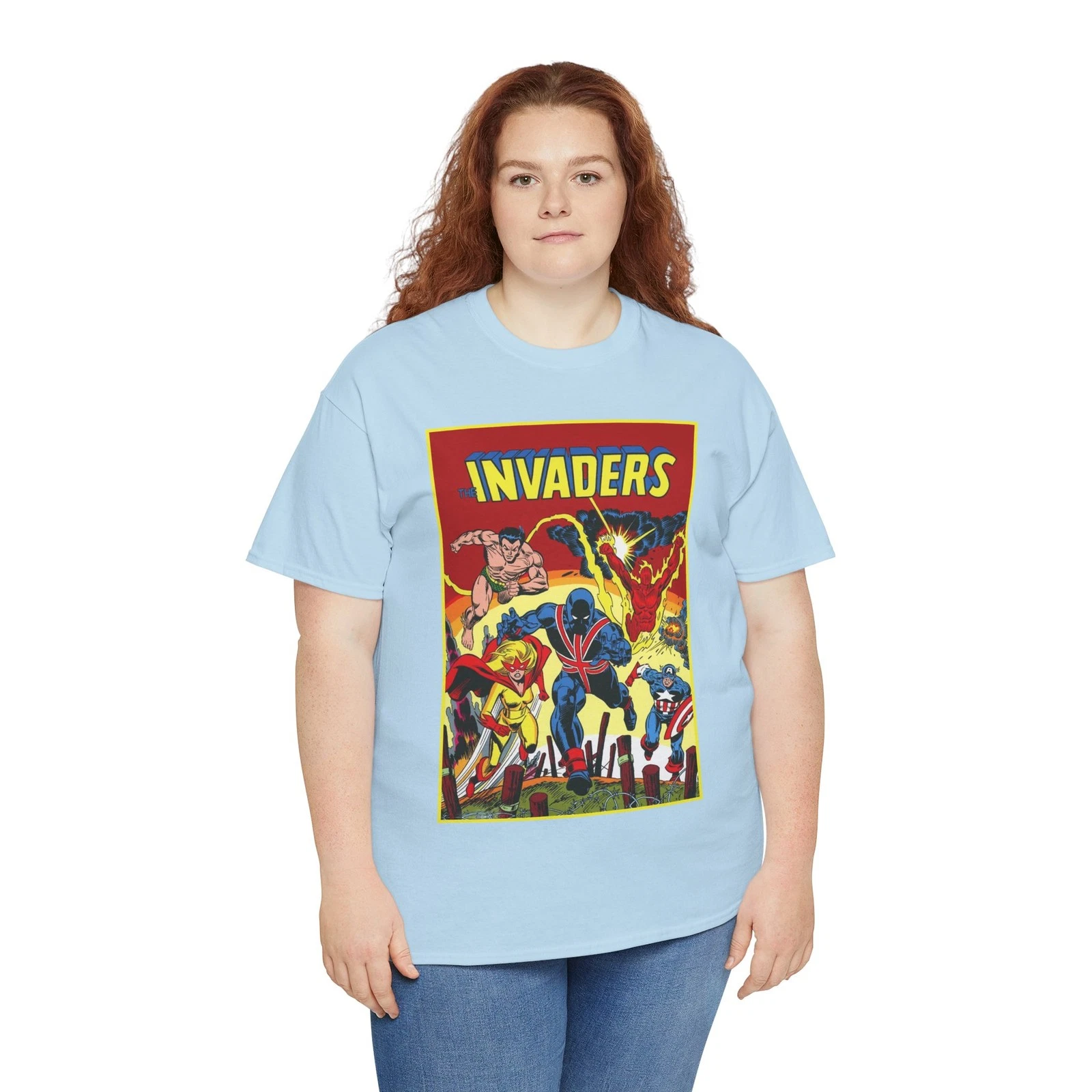Invaders T-Shirt - Captain America, Human Torch, Namor, Spitfire - Marvel Comics