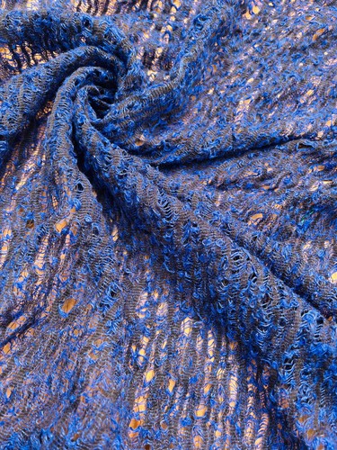 Indigo Blue Unique Natural Fabrics: Sheer, Textured Cotton Linen By 2 Meters. - Picture 12 of 14